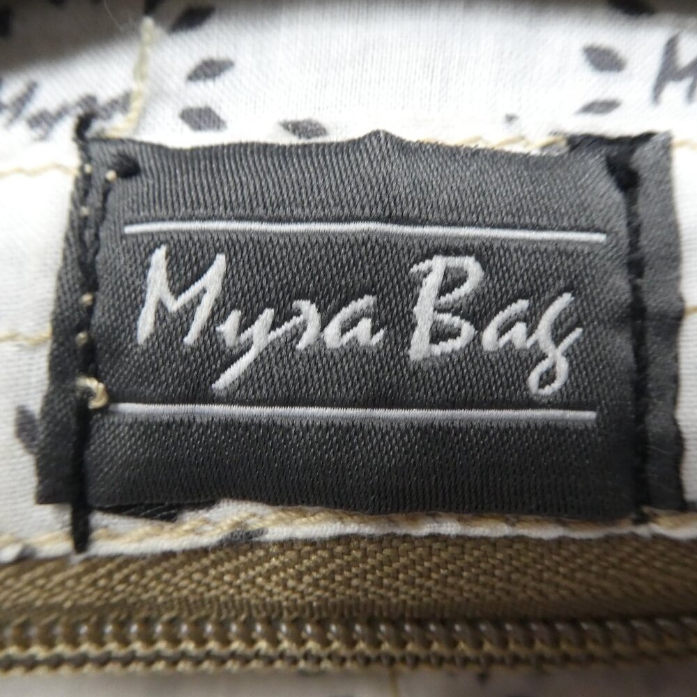 Myra Bag Brown Gray Cotton Leather Mandala Crossbody Shoulder Bag Purse - Picture 11 of 12